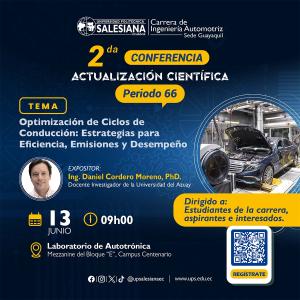 Afiche de la 2da. conferencia de actualización científica de Ingeniería Autromotriz